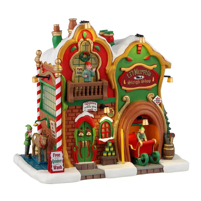 lemax-li-l-murph-s-sleigh-shop-atelier-de-tra-neaux-miniature image 1