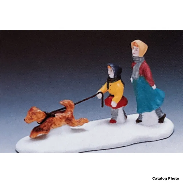 lemax-sisters-walking-dog-figurine-miniature-village image 1