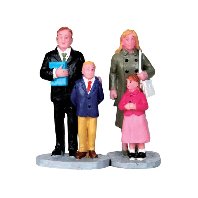lemax-church-family-personnages-famille-glise-miniatures image 1