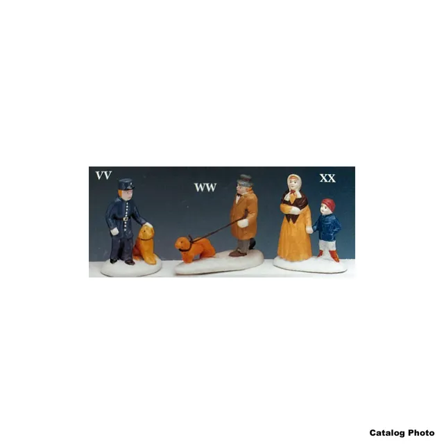 lemax-man-walking-a-dog-figurine-miniature-de-collection image 1