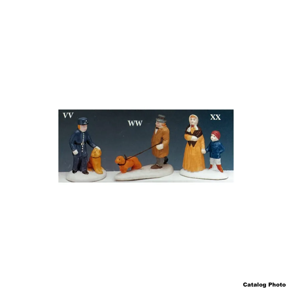 lemax-man-walking-a-dog-figurine-miniature-de-collection image 1