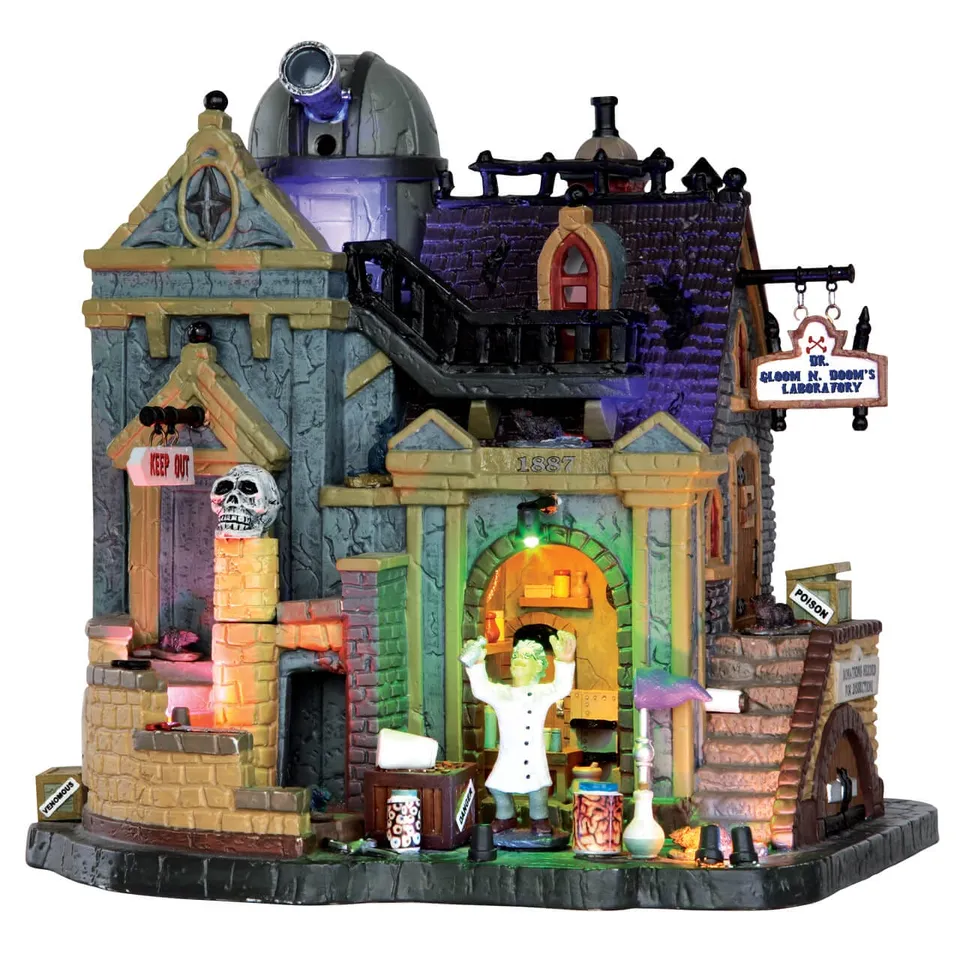 lemax-dr-gloom-n-doom-s-laboratory-laboratoire-miniature-spooky-town image 1