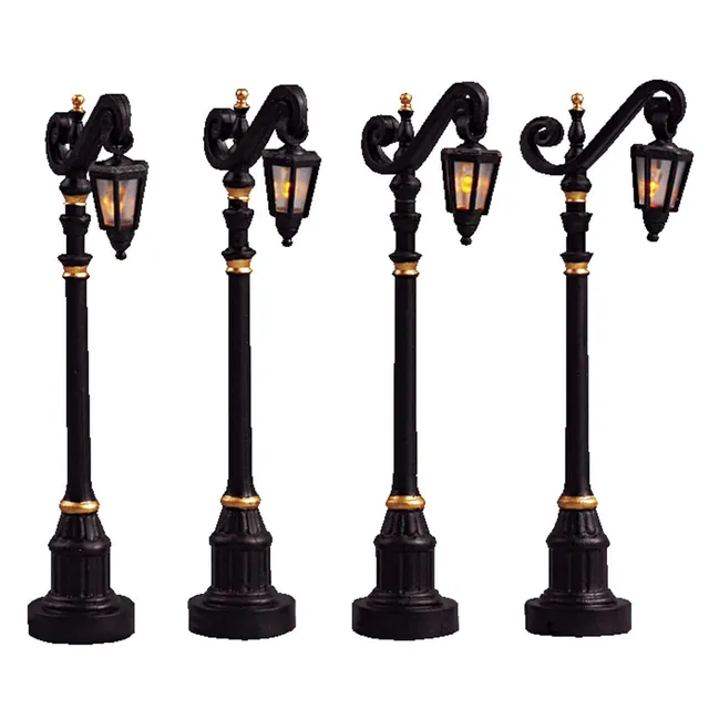 lemax-colonial-street-lamp-set-de-4-lampadaires-miniatures image 1