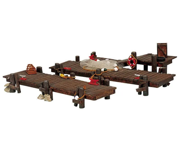 lemax-wooden-docks-pontons-en-bois-village-miniature image 1