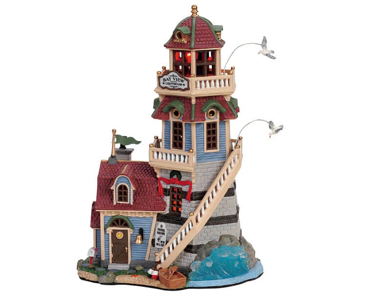 lemax-bay-view-lighthouse-phare-miniature-de-village-de-collection image 1