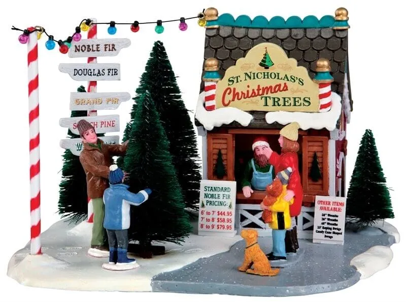 lemax-st-nicholas-s-tree-lot-marchand-de-sapins-miniature image 1