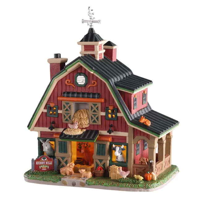 lemax-hickory-hills-farm-ferme-miniature-lumineuse image 1