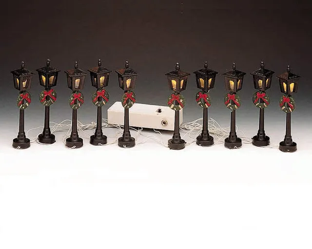 lemax-4-street-lamp-lot-de-4-lampadaires-miniatures image 1