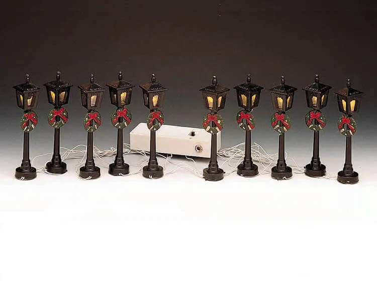 lemax-4-street-lamp-lot-de-4-lampadaires-miniatures image 1