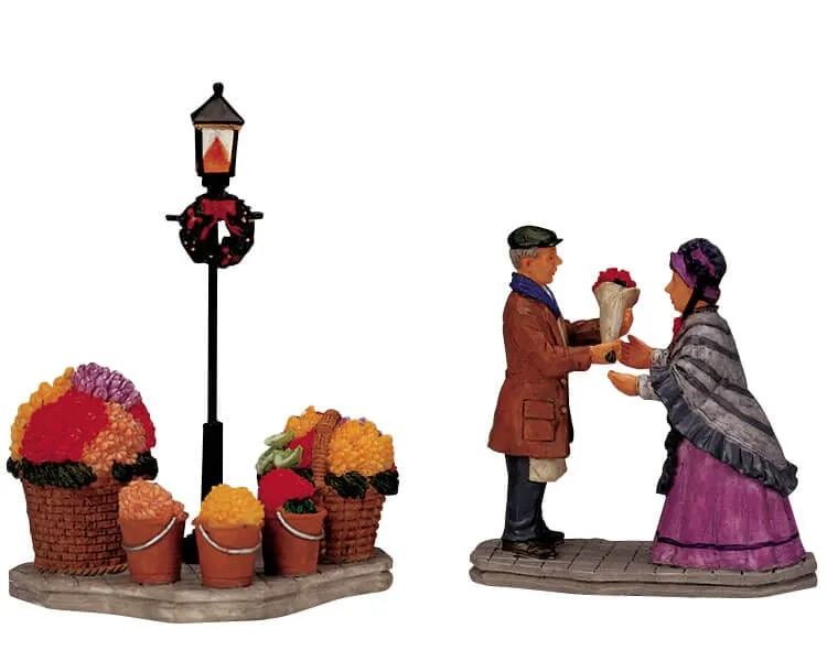 lemax-flower-vendor-figurine-miniature-marchande-de-fleurs image 1