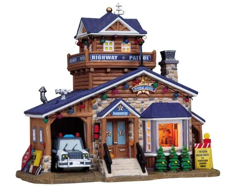 lemax-highway-patrol-hq-b-timent-miniature-police-village image 1