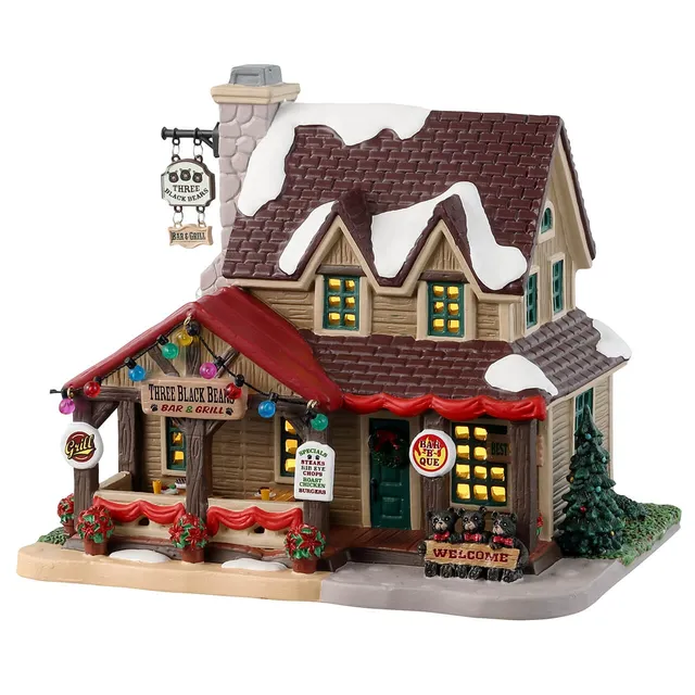 lemax-three-black-bears-bar-grill-chalet-miniature-vail-village image 1