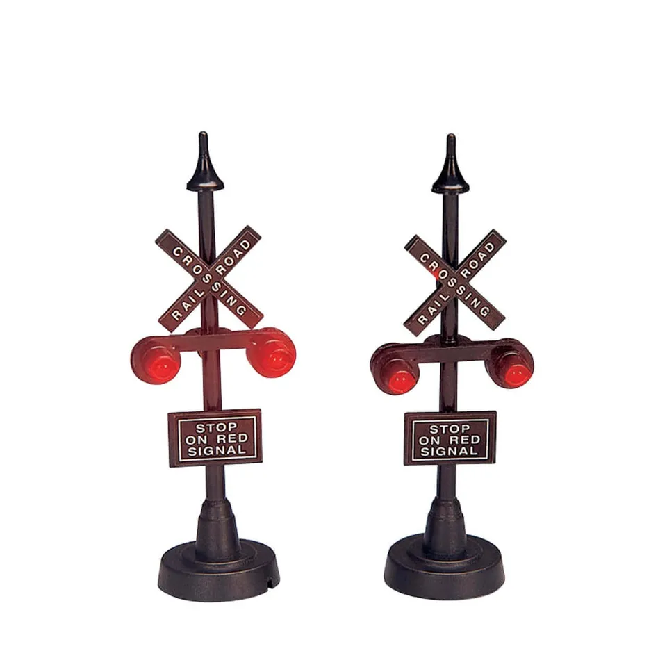 lemax-railway-stop-light-lot-de-2-accessoire-village-miniature image 1