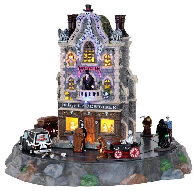 lemax-village-undertaker-set-of-9-sc-ne-fun-raire-spooky-town image 1