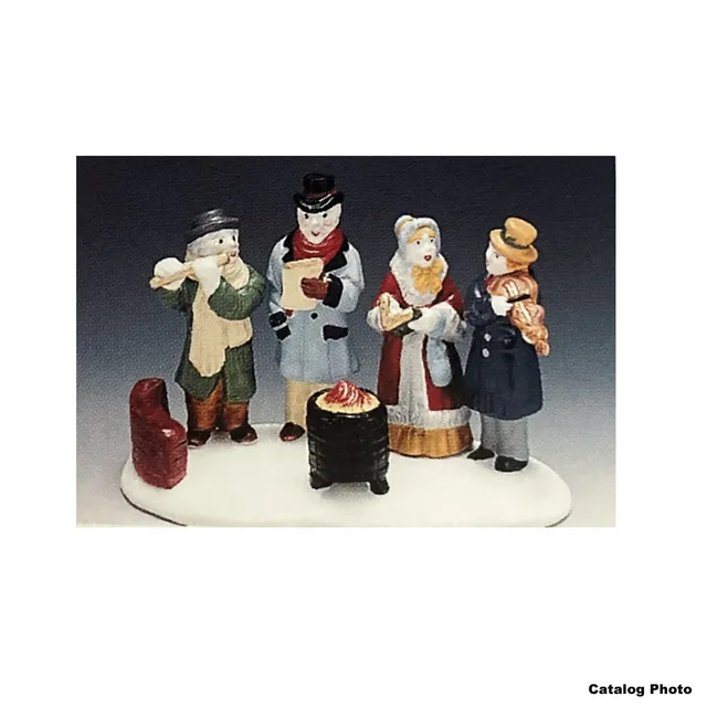 lemax-carolling-quartet-figurine-quatuor-de-chanteurs-village-de-no-l image 1