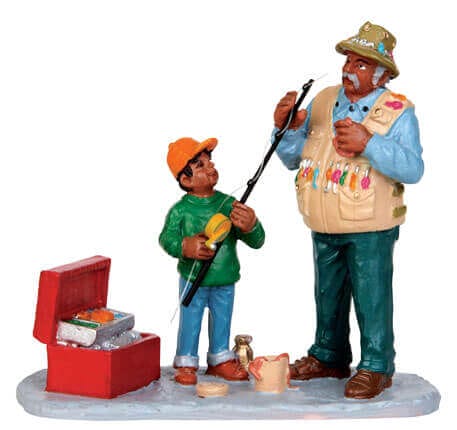 lemax-fishing-lesson-figurine-miniature-village image 1
