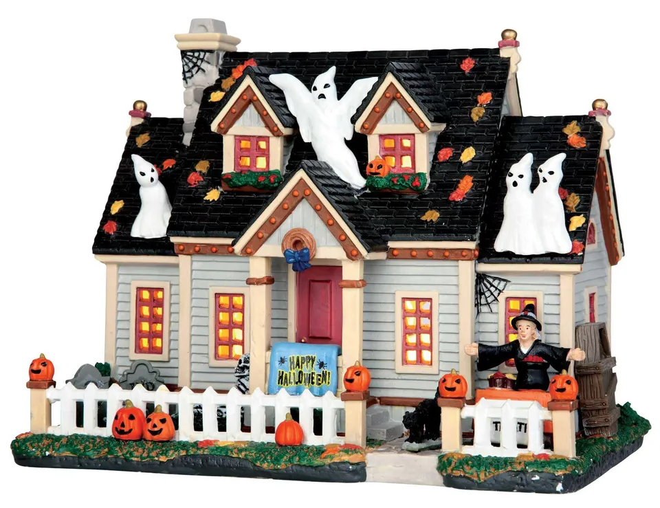 lemax-spooky-town-trick-or-treat-house-maison-hant-e-illumin-e image 1
