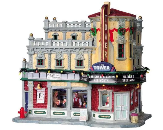lemax-the-tower-theater-b-timent-cin-ma-lumineux image 1