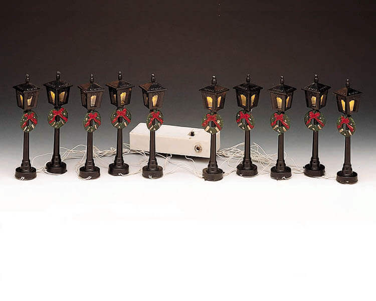 lemax-4-street-lamp-lot-de-4-lampadaires-miniatures image 1