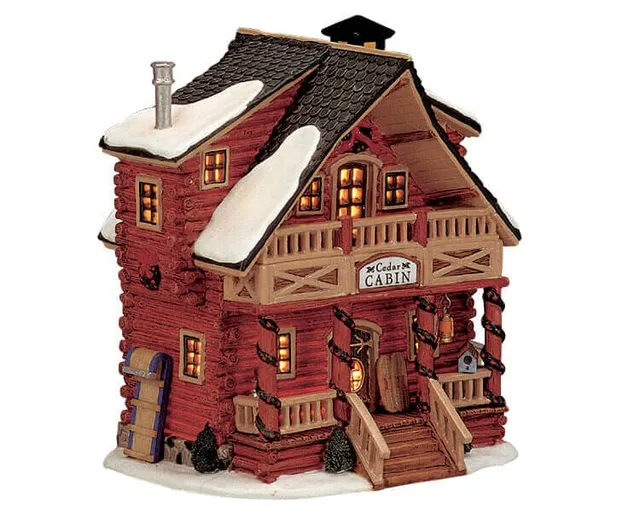 lemax-cedar-cabin-chalet-miniature-de-collection image 1
