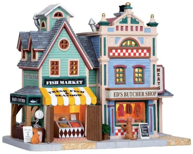 lemax-ed-s-butcher-shop-village-fish-b-timent-boutique-boucherie-miniature image 1
