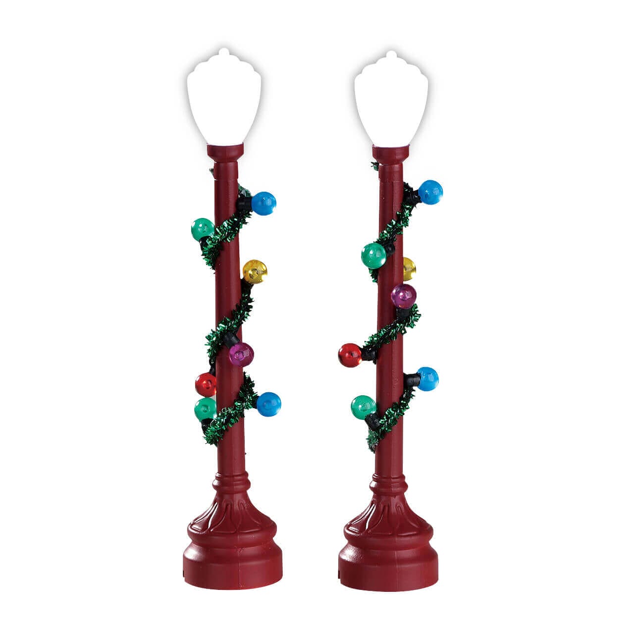 lemax-red-globe-street-lamp-lampadaire-miniature-village-caddington image 1