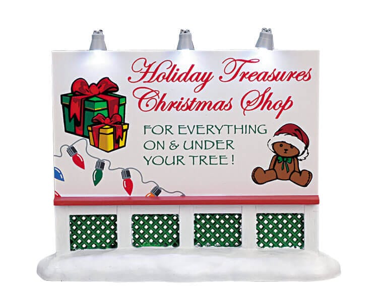 lemax-holiday-treasures-billboard-panneau-miniature-de-collection image 1