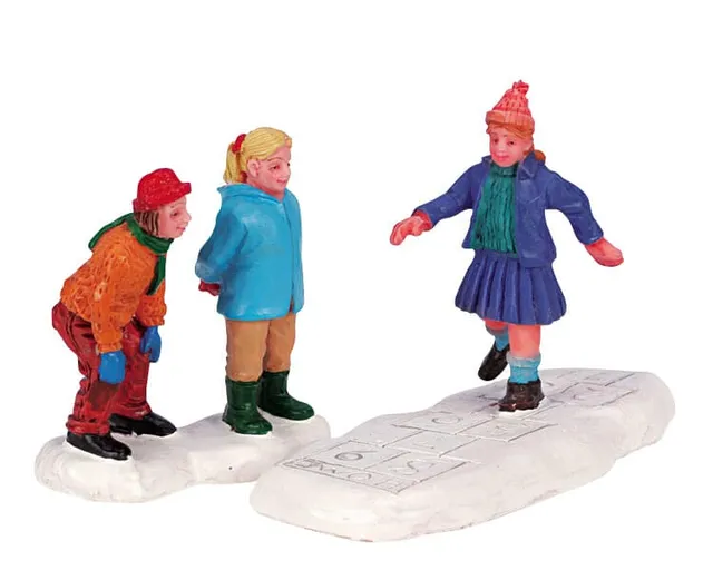 lemax-hopscotch-figurine-enfants-marelle-pour-village-miniature image 1