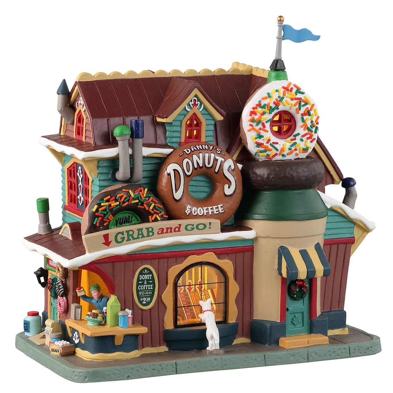 lemax-danny-s-donuts-coffee-boutique-miniature-lumineuse-harvest-crossing image 1