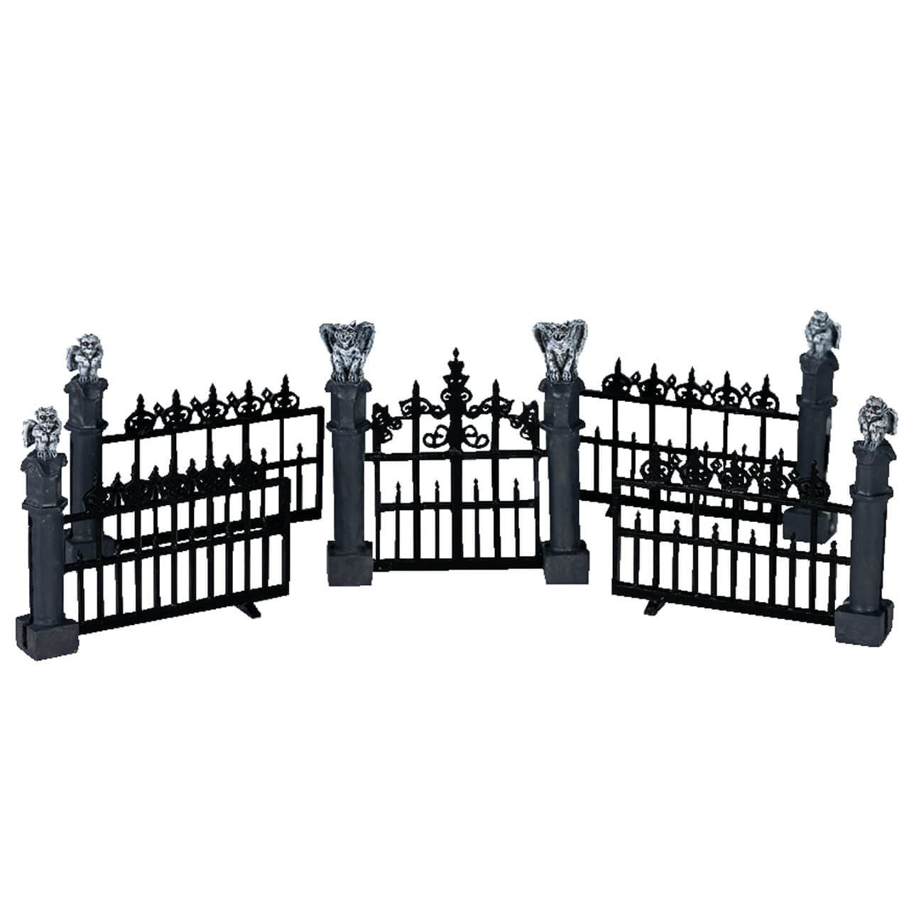 lemax-gargoyle-fence-lot-de-5-cl-ture-miniature-spooky-town image 1