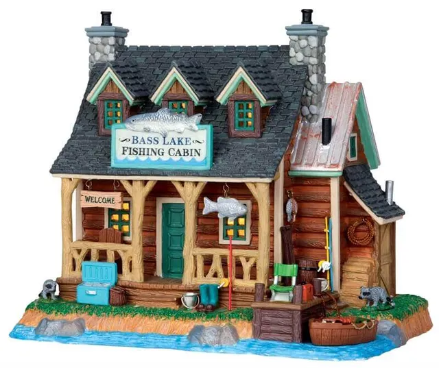 lemax-bass-lake-fishing-cabin-cabane-de-p-cheur-lumineuse image 1