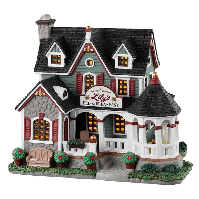 lemax-lily-s-bed-breakfast-maison-miniature-caddington-illumin-e image 1