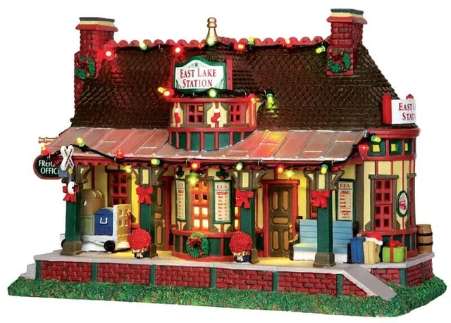 lemax-east-lake-station-gare-miniature-lumineuse-village-de-no-l image 1