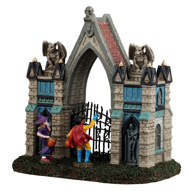 lemax-gargoyle-gate-portail-gargouilles-spooky-town image 1