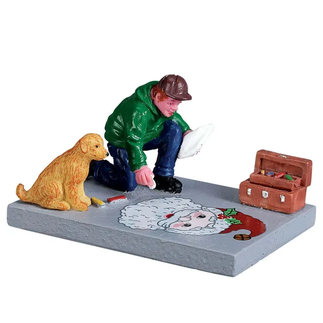 lemax-sidewalk-chalk-artist-figurine-miniature-artiste image 1
