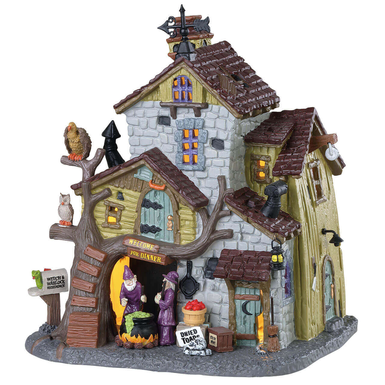 lemax-witch-and-warlock-residence-b-timent-miniature-lumineux-spooky-town image 1