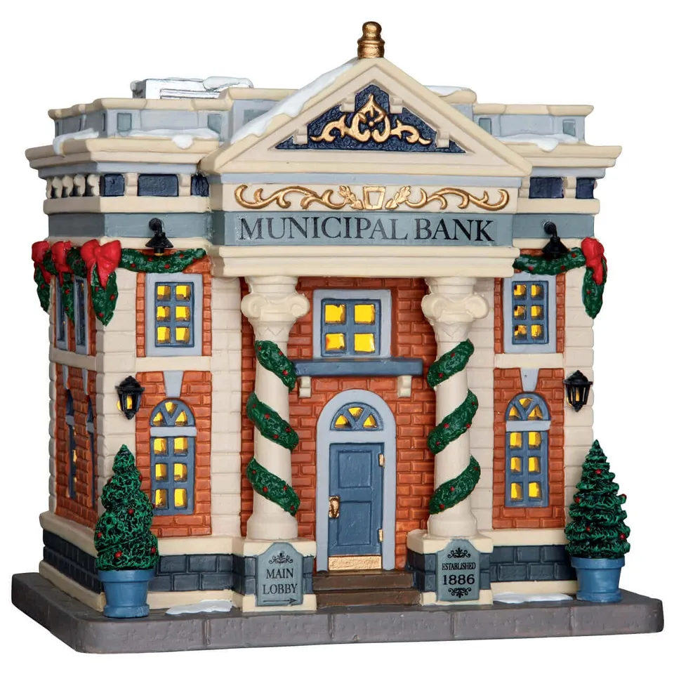 lemax-municipal-bank-b-timent-miniature-banque-municipale image 1