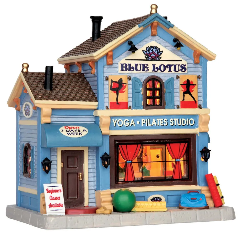 lemax-blue-lotus-yoga-pilates-figurine-miniature-studio-bien-tre image 1