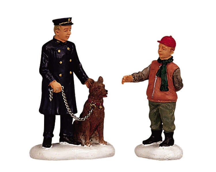 lemax-policeman-and-friend-figurine-village-miniature-policier image 1
