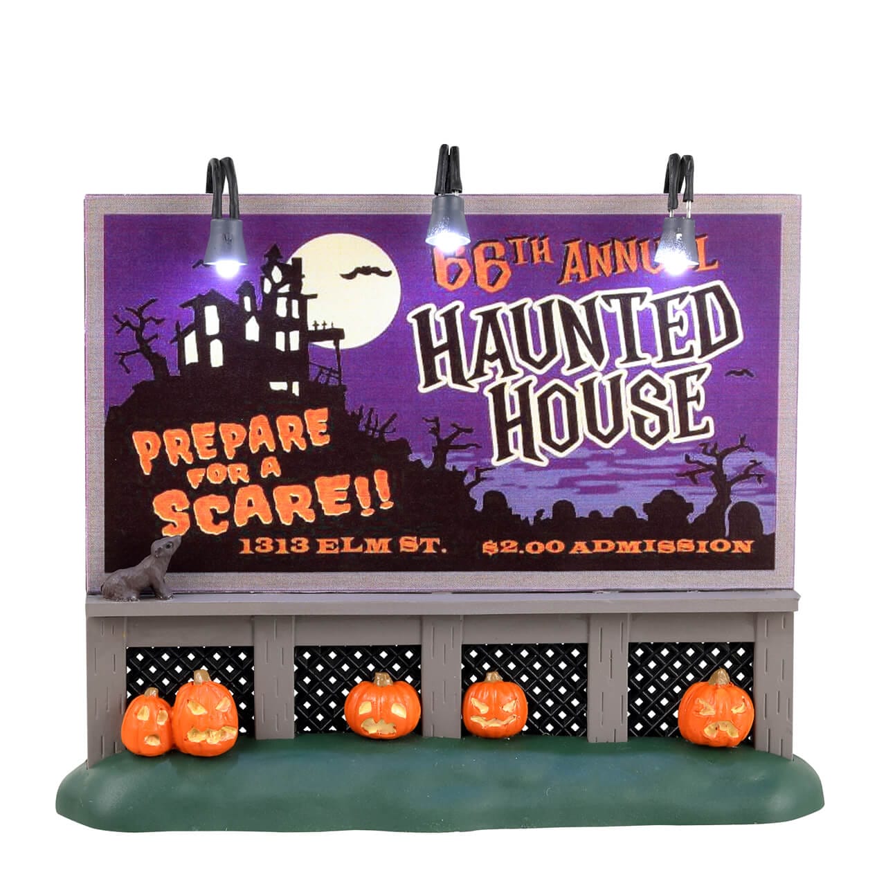 lemax-haunted-house-billboard-panneau-lumineux-spooky-town image 1