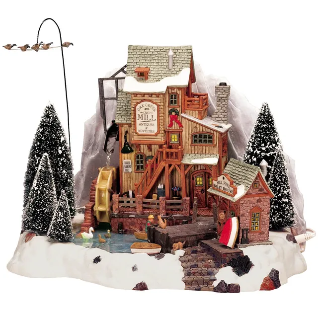 lemax-oak-creek-grist-mill-moulin-miniature-anim image 1