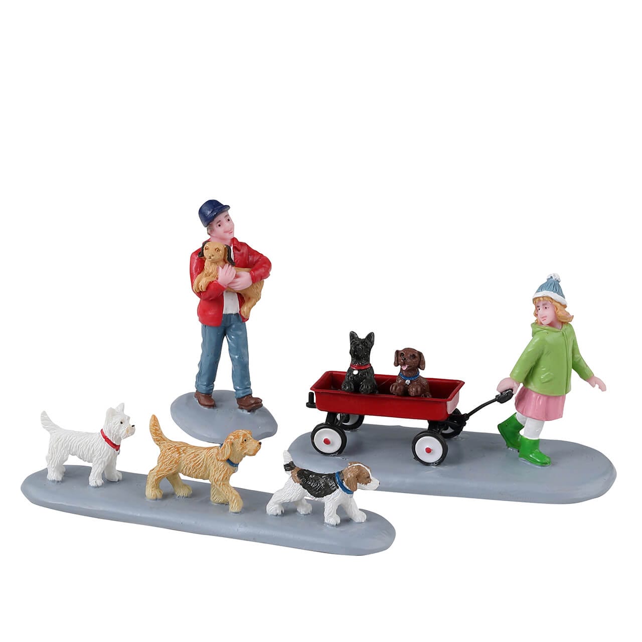 lemax-puppy-parade-set-3-figurines-chiens-et-promeneurs image 1