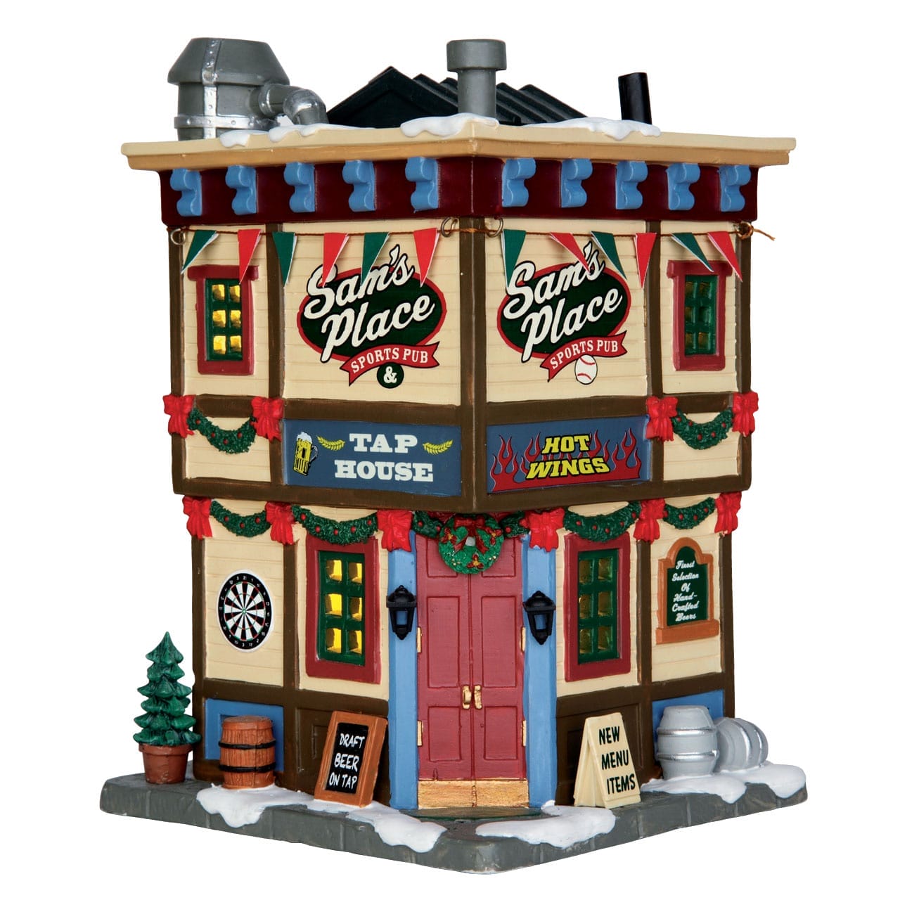 lemax-sam-s-place-sports-bar-b-timent-miniature-village-lumineux image 1