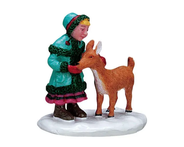 lemax-girl-fawn-figurine-animal-miniature-de-collection image 1