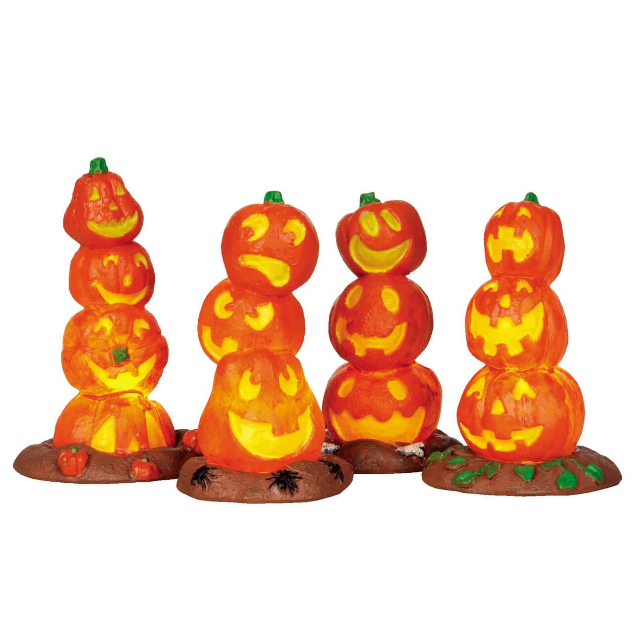 lemax-light-up-pumpkin-stack-set-de-4-citrouilles-lumineuses image 1