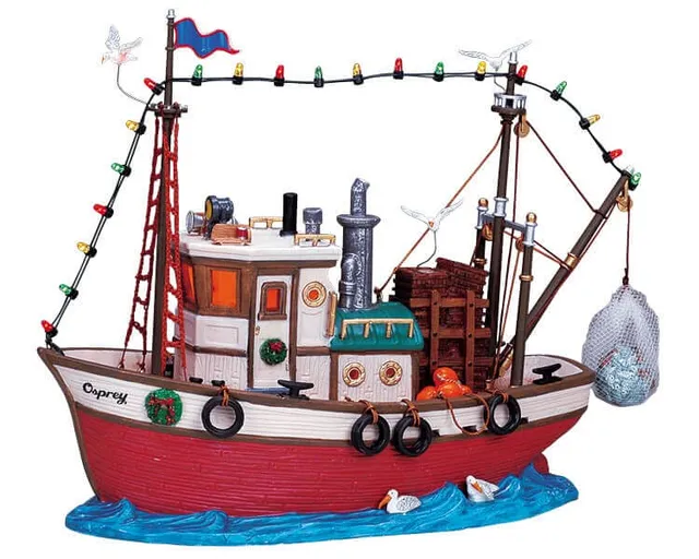 lemax-the-osprey-fishing-boat-bateau-de-p-che-miniature image 1