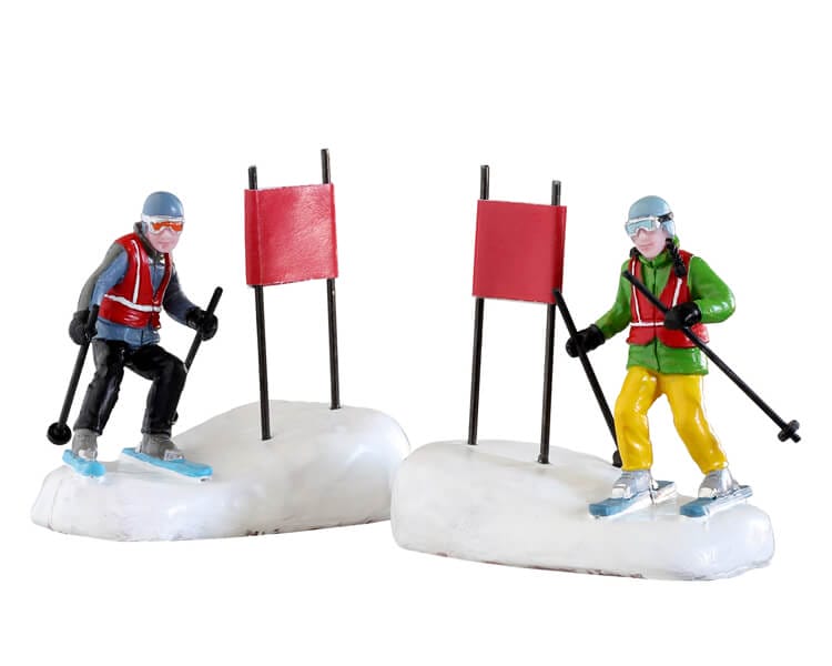 lemax-vail-village-slalom-stars-duo-de-skieurs-slalom-miniatures-6-1-cm image 1
