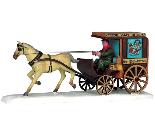 lemax-baker-s-wagon-miniature-chariot-de-boulanger-village-de-no-l image 1