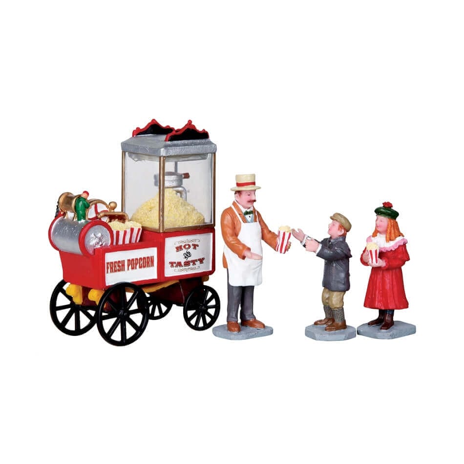 lemax-popcorn-seller-lot-de-4-figurines-miniatures image 1