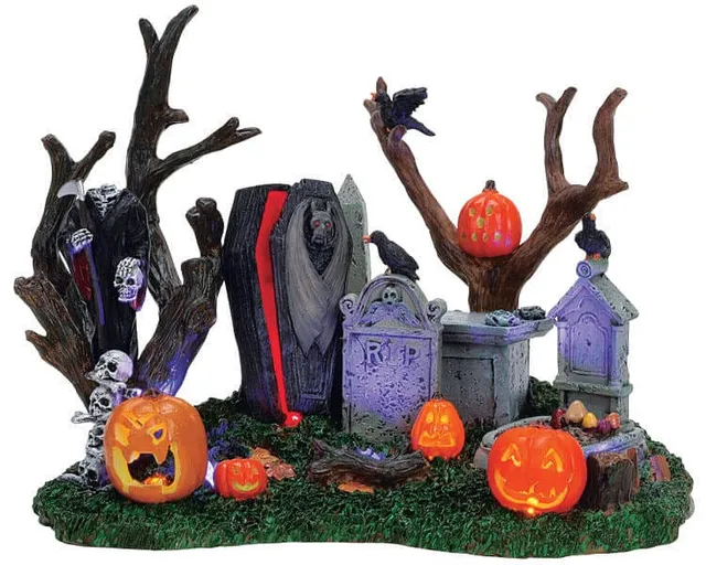 lemax-grim-reaper-graveyard-sc-ne-cimeti-re-spooky-town-miniature image 1